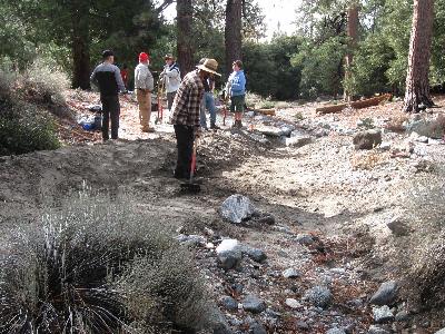 Drainage clearing along Golden Cup Nature Trail