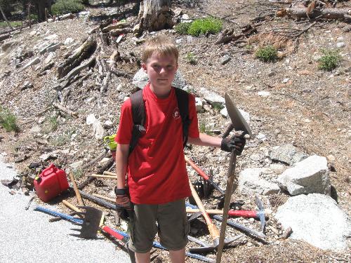 A volunteer after the day's efforts have ended