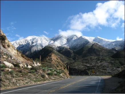 Snow up in the mountains