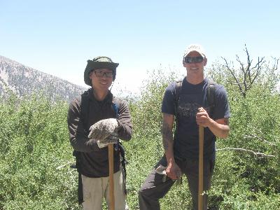 Two of the day's volunteers