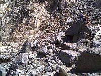 Tools under rockslide