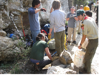 Volunteers at work
