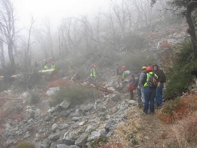 Mt. SAC volunteers clear obstructions and work the tread