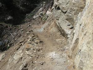 Hiking up to the blast site